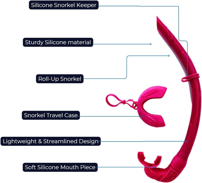 Pro Shot Tidal Roll-up Snorkel for Freediving, Scuba Diving, and Snorkeling - Image 2